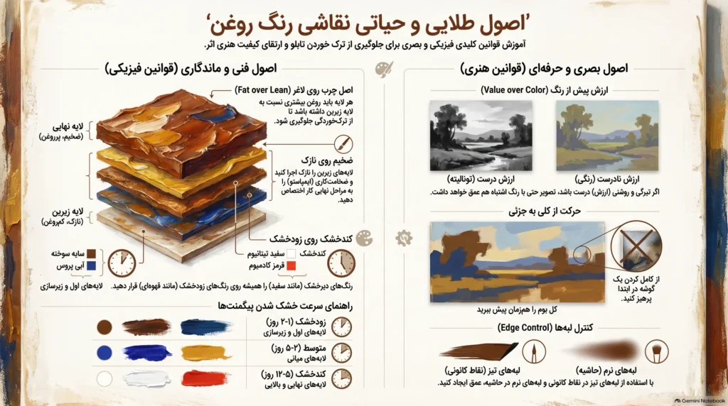 اصول اساسی نقاشی رنگ روغن