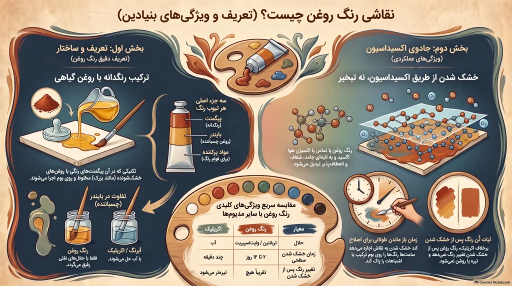 مبانی و ویژگی‌های رنگ روغن